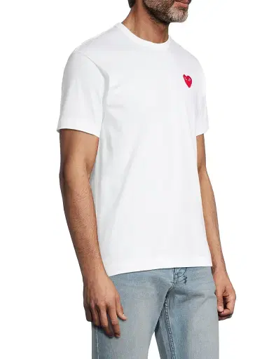 Comme des Garçons PLAY Men's Heart Tee - White | Thumbnail 4