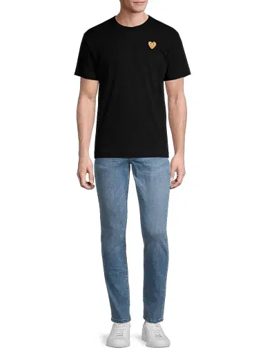 Comme des Garçons PLAY Men's Heart Applique Tee - Black - Size Medium | Thumbnail 2