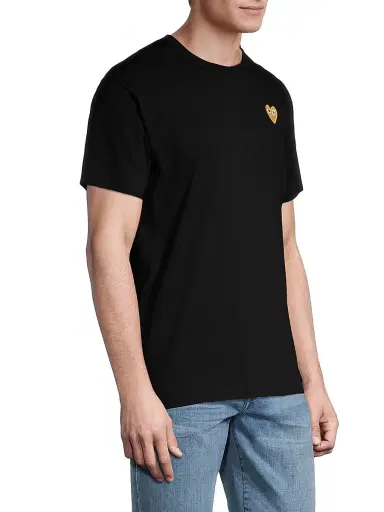 Comme des Garçons PLAY Men's Heart Applique Tee - Black - Size Medium | Thumbnail 4