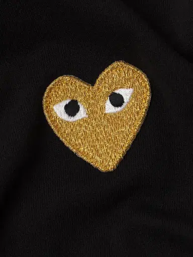 Comme des Garçons PLAY Men's Heart Applique Tee - Black - Size Medium | Thumbnail 6