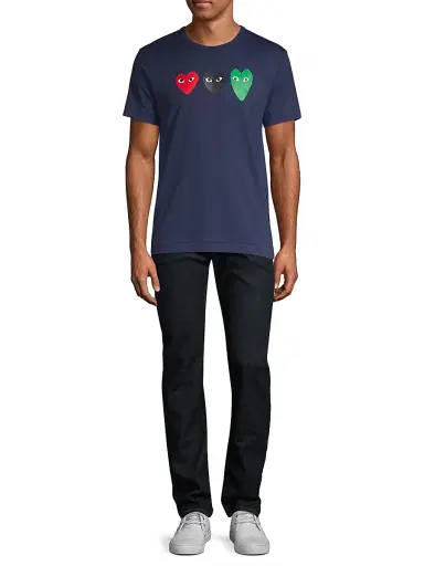 Comme des Garçons PLAY Men's Triple Heart Tee | Thumbnail 2 Comme des Garçons PLAY Men's Triple Heart Tee | Thumbnail 2