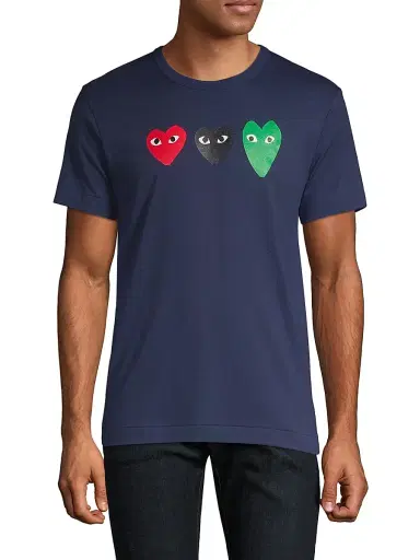 Comme des Garçons PLAY Men's Triple Heart Tee | Thumbnail 3 Comme des Garçons PLAY Men's Triple Heart Tee | Thumbnail 3