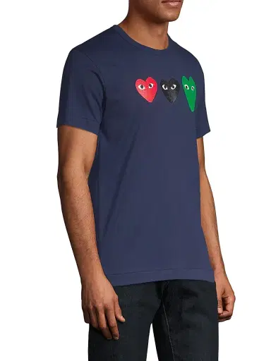 Comme des Garçons PLAY Men's Triple Heart Tee | Thumbnail 4 Comme des Garçons PLAY Men's Triple Heart Tee | Thumbnail 4