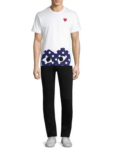 Comme des Garçons PLAY Men's Half Polka Dot Graphic Tee | Thumbnail 2 Comme des Garçons PLAY Men's Half Polka Dot Graphic Tee | Thumbnail 2
