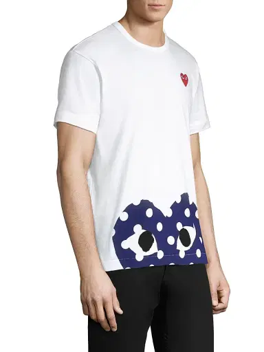 Comme des Garçons PLAY Men's Half Polka Dot Graphic Tee | Thumbnail 4 Comme des Garçons PLAY Men's Half Polka Dot Graphic Tee | Thumbnail 4