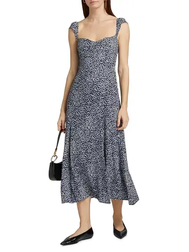 Reformation Women's Bryson Floral Sweetheart Midi-Dress - Largo - Size 12 | Thumbnail 3