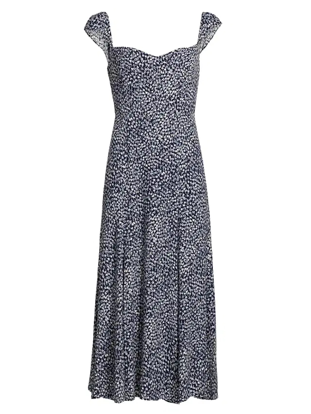 Reformation Women's Bryson Floral Sweetheart Midi-Dress - Largo