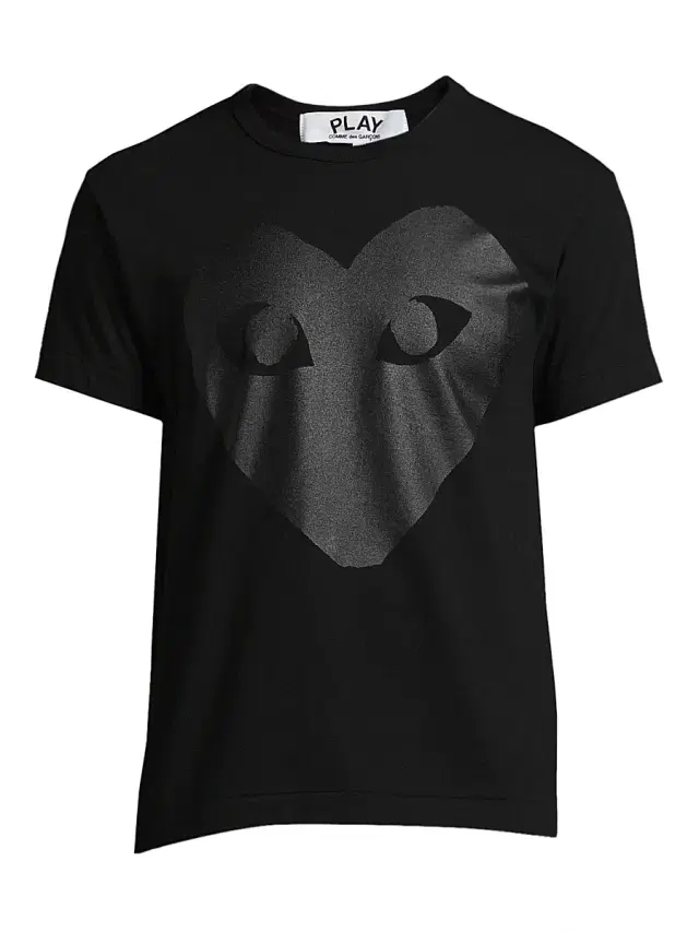 Comme des Garçons PLAY Men's Large Heart Cotton Tee - Black
