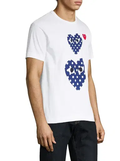 Comme des Garçons PLAY Men's Double Polka-Dot Heart Tee | Thumbnail 4 Comme des Garçons PLAY Men's Double Polka-Dot Heart Tee | Thumbnail 4