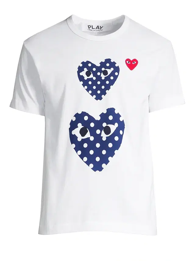 Men's Double Polka-Dot Heart Tee - White