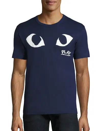 Comme des Garçons PLAY Men's Short Sleeve Eye T-Shirt - Navy - Size Medium | Thumbnail 1