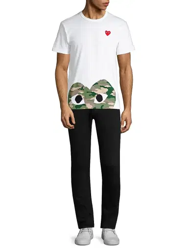Comme des Garçons PLAY Men's Half Camo Heart Tee | Thumbnail 2 Comme des Garçons PLAY Men's Half Camo Heart Tee | Thumbnail 2