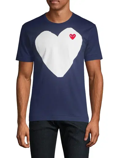 Comme des Garçons PLAY Men's Heart In Heart Graphic Tee - Navy - Size Small | Thumbnail 3 Comme des Garçons PLAY Men's Heart In Heart Graphic Tee - Navy - Size Small | Thumbnail 3