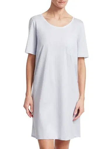 Hanro Women's Cotton Deluxe Short-Sleeve Gown - White - Size XS | Thumbnail 3
