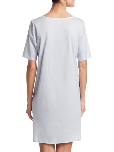 Hanro Women's Cotton Deluxe Short-Sleeve Gown - White - Size XS | Thumbnail 4