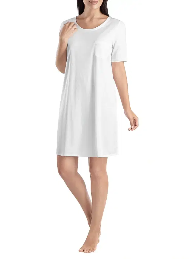 Women's Cotton Deluxe Short-Sleeve Gown - White - Size XS Women's Cotton Deluxe Short-Sleeve Gown - White - Size XS