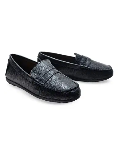 Moustache Faux Leather Penny Loafers - Black 8.5 (Toddler) | Thumbnail 3