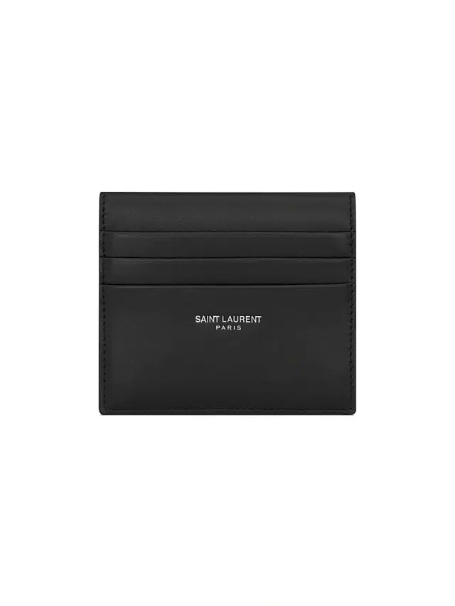 Men's Reversible Card Case in Smooth Leather - Black