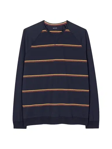 Paul Smith Men's Striped Cotton Pajama Top - Dark Navy - Size XL | Thumbnail 1