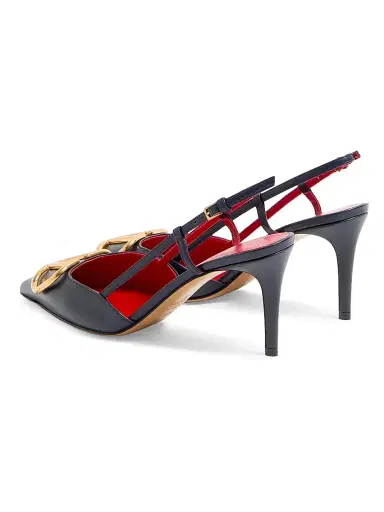 Valentino Garavani Women's VLogo Signature Calfskin 80MM Slingback Pumps - Black - Size 4.5 | Thumbnail 3 Valentino Garavani Women's VLogo Signature Calfskin 80MM Slingback Pumps - Black - Size 4.5 | Thumbnail 3
