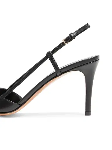 Valentino Garavani Women's VLogo Signature Calfskin 80MM Slingback Pumps - Poudre | Thumbnail 13