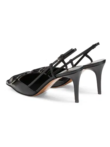 Valentino Garavani Women's VLogo Signature Calfskin 80MM Slingback Pumps - Poudre | Thumbnail 10