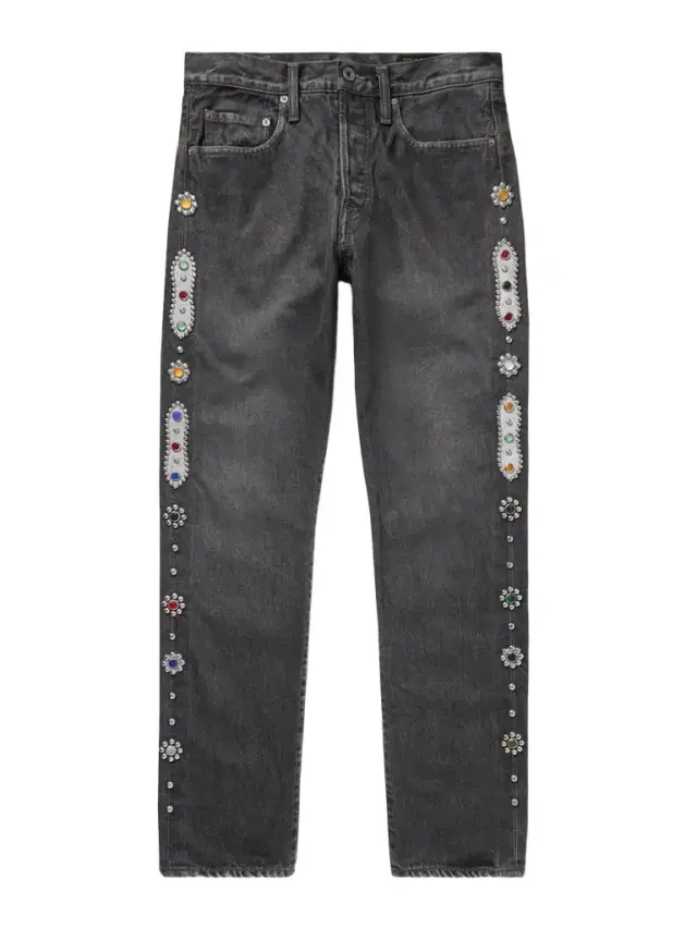 Monkey CISCO Straight-Leg Embellished Leather-Trimmed Jeans - Men