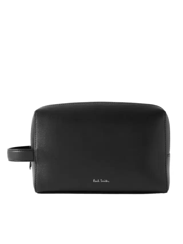 Textured-Leather Wash Bag - Men