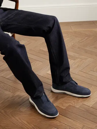 Berluti Échappée Scritto Suede Slip-On Sneakers - Men | Thumbnail 2 Berluti Échappée Scritto Suede Slip-On Sneakers - Men | Thumbnail 2