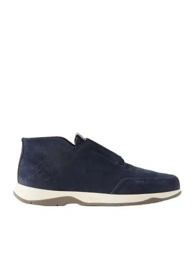 Berluti Échappée Scritto Suede Slip-On Sneakers - Men | Thumbnail 1 Berluti Échappée Scritto Suede Slip-On Sneakers - Men | Thumbnail 1