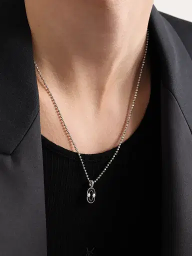 Viltier Magnetic 18-Karat White Gold, Onyx and Mother-of-Pearl Pendant - Men | Thumbnail 2 Viltier Magnetic 18-Karat White Gold, Onyx and Mother-of-Pearl Pendant - Men | Thumbnail 2