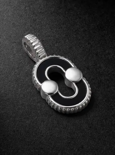 Viltier Magnetic 18-Karat White Gold, Onyx and Mother-of-Pearl Pendant - Men | Thumbnail 1 Viltier Magnetic 18-Karat White Gold, Onyx and Mother-of-Pearl Pendant - Men | Thumbnail 1