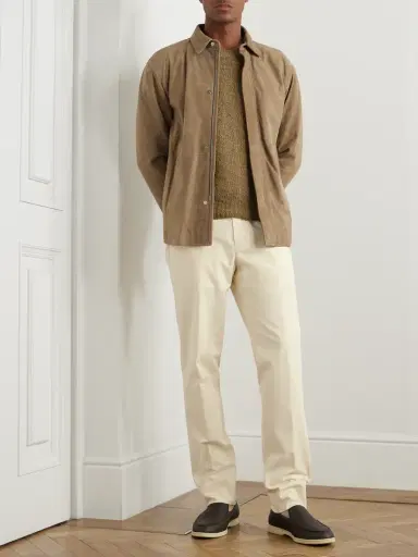 Loro Piana Carlo Hyannis Tapered Cotton-Blend Trousers - Men | Thumbnail 2