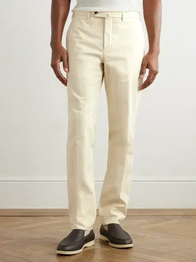 Loro Piana Carlo Hyannis Tapered Cotton-Blend Trousers - Men | Thumbnail 3