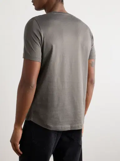 Loro Piana Silk and Cotton-Blend T-Shirt - Men | Thumbnail 4