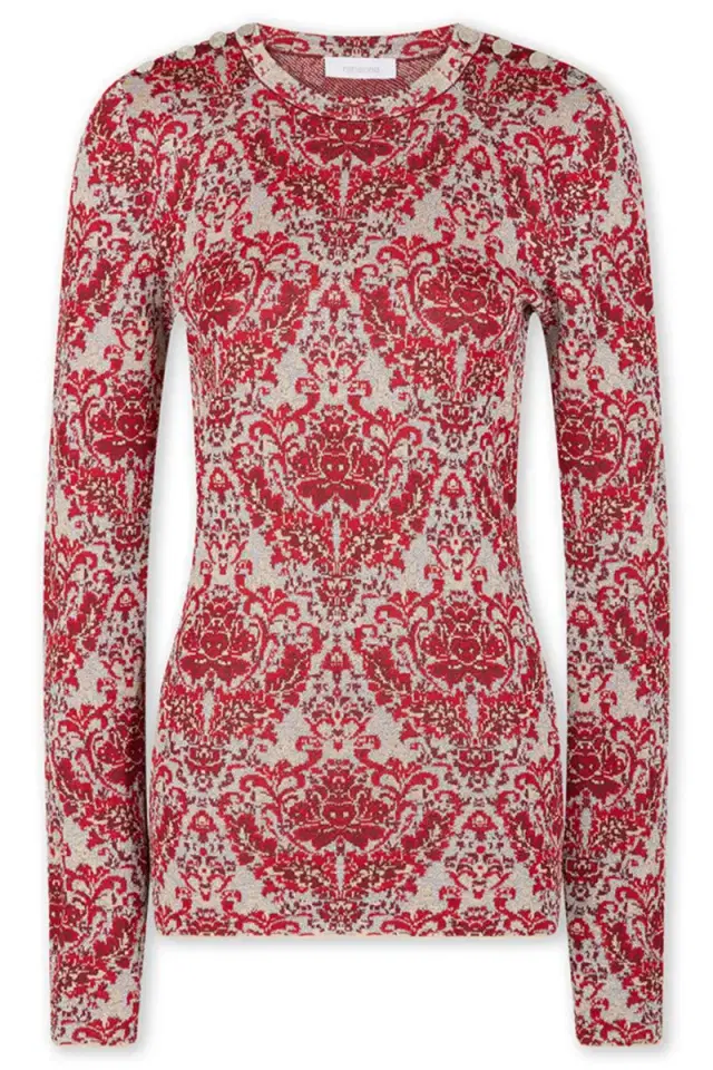 Rabanne LONG SLEEVE PAISLEY TOP