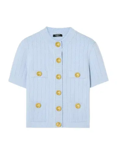 Balmain Embellished Ribbed-knit Cardigan | Thumbnail 1