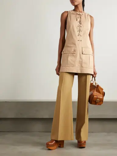 Chloé Lace-up Cotton Mini Dress | Thumbnail 2 Chloé Lace-up Cotton Mini Dress | Thumbnail 2