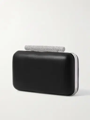 McQueen T-bar Crystal-embellished Leather Clutch | Thumbnail 3