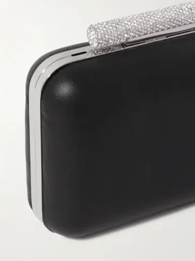 McQueen T-bar Crystal-embellished Leather Clutch | Thumbnail 4