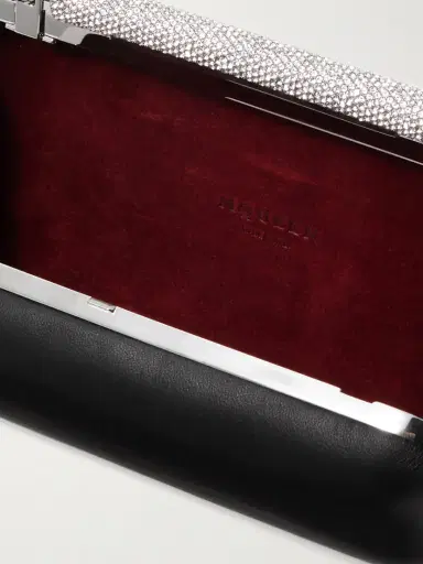 McQueen T-bar Crystal-embellished Leather Clutch | Thumbnail 5