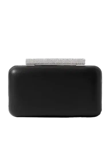 McQueen T-bar Crystal-embellished Leather Clutch | Thumbnail 1