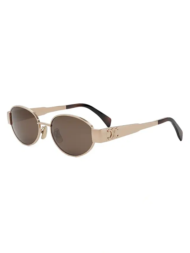 CELINE Women's Metal Triomphe 54MM Oval Sunglasses - Shiny Rose Gold Brown