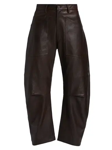 Nili Lotan Women's Shon Leather Pants - Dark Brown - Size 12 | Thumbnail 1 Nili Lotan Women's Shon Leather Pants - Dark Brown - Size 12 | Thumbnail 1