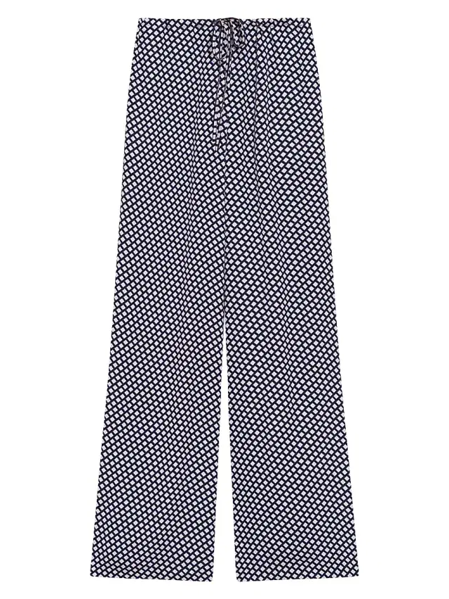 Women's Geo Block Drawstring Pants - Sapphire Multi