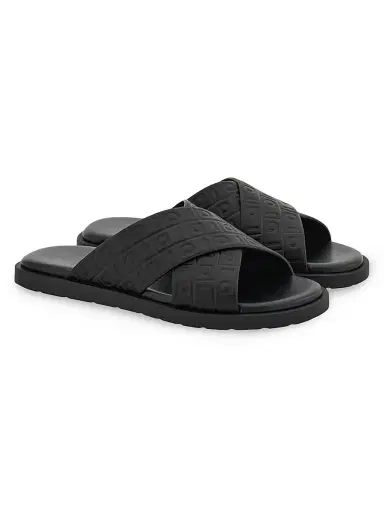 FERRAGAMO Men's Brise Hug Leather Sandals - Nero | Thumbnail 2