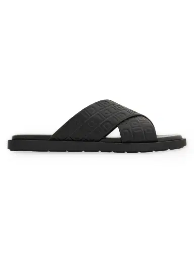 FERRAGAMO Men's Brise Hug Leather Sandals - Nero | Thumbnail 1