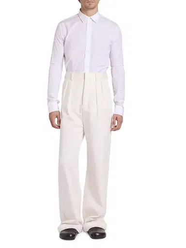 Loewe Men's Cotton-Blend Button-Front Shirt - White - Size 46 | Thumbnail 2
