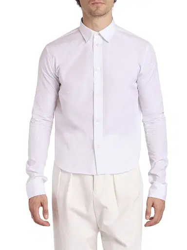 Loewe Men's Cotton-Blend Button-Front Shirt - White - Size 46 | Thumbnail 3