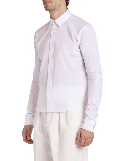 Loewe Men's Cotton-Blend Button-Front Shirt - White - Size 46 | Thumbnail 4